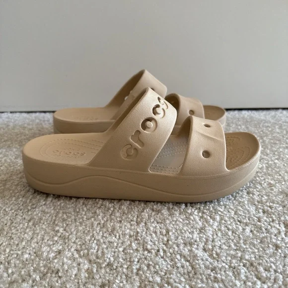 Crocs Women’s Baya Cream Platform Sandals - Picture 4 of 8